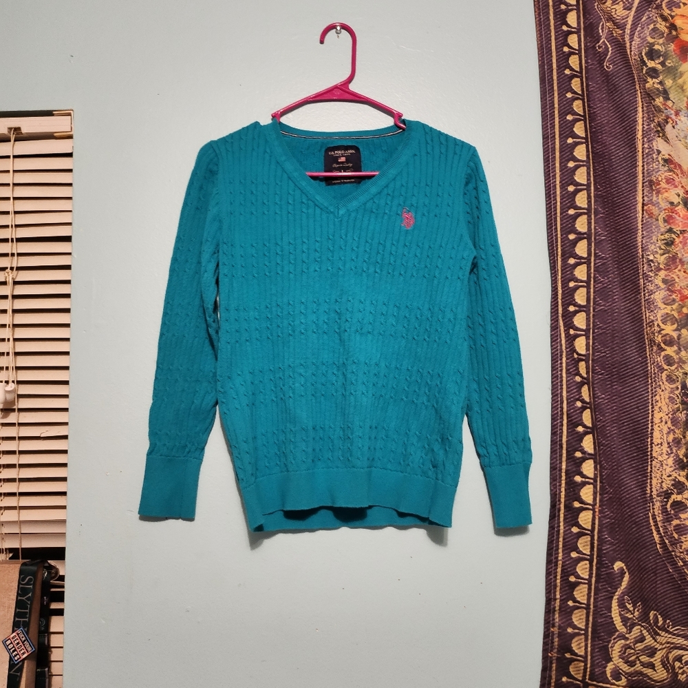 Women's Terqouiest US Polo L v neck sweater